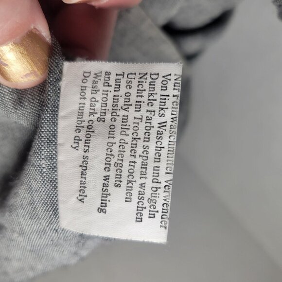 Umberto Valati Uomo Italia Women Gray Embroidered Linen Tunic Shirt Size XXL - Picture 6 of 10